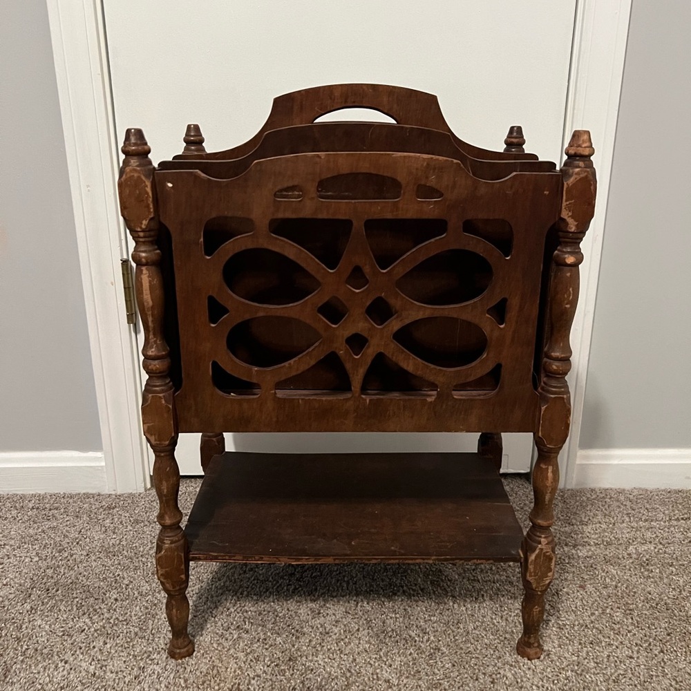 Vintage Wooden Magazine Rack